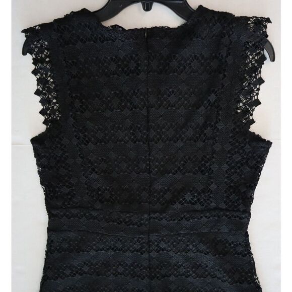 Amy Lynn AL2747 Women's Sz Large (12) Black Flutter Sleeve Lace Dress - Picture 9 of 11